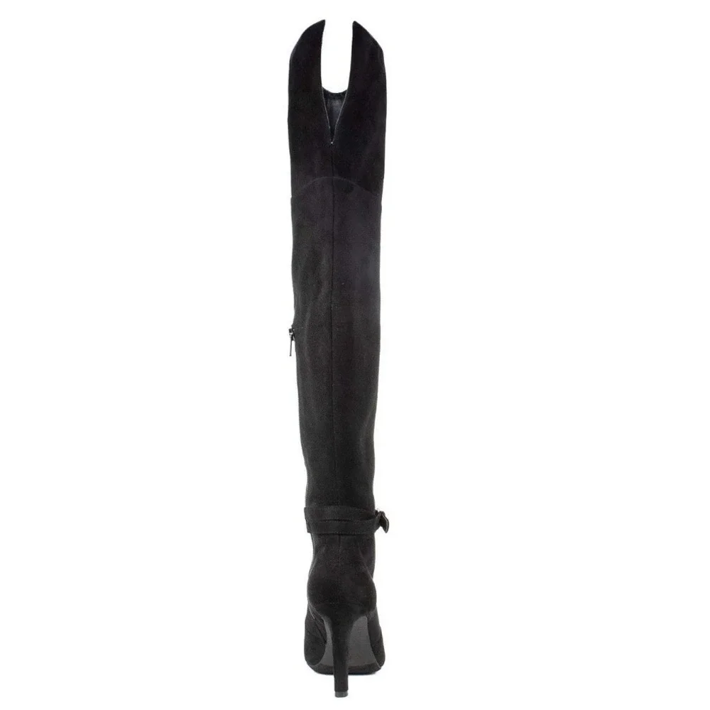Rialto Clea Black Faux Suede Over-The-Knee Boot 4 Inch Heel Special Occasion 9